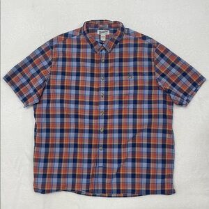 Duluth Untucked Relaxed Fit Plaid Short Sleeve Button Shirt Mens 2XL Tall